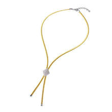 Load image into Gallery viewer, Sterling Silver Gold Plated Italian Necklace with Rhodium Plated Micro Pave Cz Diamond Shaped DesignAnd Lobster Clasp ClosureAnd Length of 17