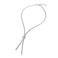 Load image into Gallery viewer, Sterling Silver Rhodium Plated Italian Necklace with Micro Pave Cz Diamond Shaped DesignAnd Lobster Clasp ClosureAnd Length of 17