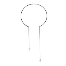 Load image into Gallery viewer, Sterling Silver Cuff Wire Necklace with Asymmetrical Dangling Cross