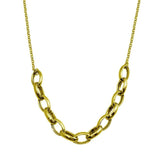 Sterling Silver Gold Plated Large Oval Link Center Necklace