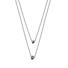 Load image into Gallery viewer, Sterling Silver Rhodium Plated Multi Beaded Chain Knot Charm Necklace - silverdepot