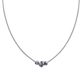 Sterling Silver Rhodium Plated DC Snake Chain Knot Charm Necklace
