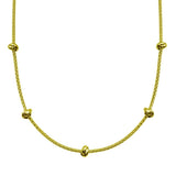 Sterling Silver Gold Plated Correana Chain 5 Knot Charm Necklace