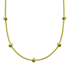 Sterling Silver Gold Plated Correana Chain 5 Knot Charm Necklace