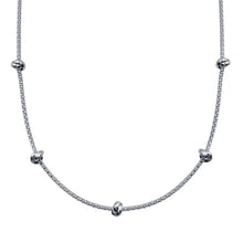 Load image into Gallery viewer, Sterling Silver Rhodium Plated Correana Chain 5 Knot Charm Necklace - silverdepot