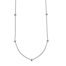 Load image into Gallery viewer, Sterling Silver Rhodium Plated Correana Chain 7 Knot Charm Necklace - silverdepot