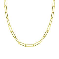 Sterling Silver Gold Plated Paperclip Chain Necklace
