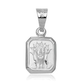 Sterling Silver High Polished Jesus Face Charm 9mm x 19mm Pendant