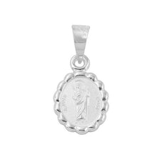 Load image into Gallery viewer, Sterling Silver High Polished Saint Jude Medallion 10.5mm x 12.2mm Pendant