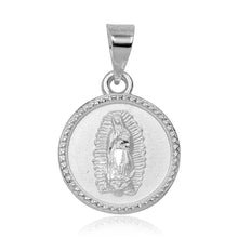 Load image into Gallery viewer, Sterling Silver High Polished Our Lady Of Guadalupe 14mm Charm Pendant