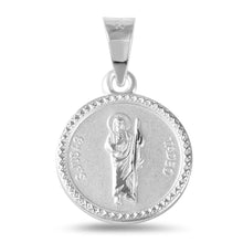 Load image into Gallery viewer, Sterling Silver High Polished Saint Jude 15mm Medallion