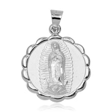 Load image into Gallery viewer, Sterling Silver High Polished Our Lady Of Guadalupe Wave Edge Charm Pendant