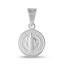 Load image into Gallery viewer, Sterling Silver High Polished Saint Benedict 11mm Medallion