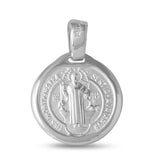 Sterling Silver High Polished Saint Benedict 13mm Medallion