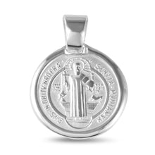 Load image into Gallery viewer, Sterling Silver High Polished St. Benedict 18mm Medallion