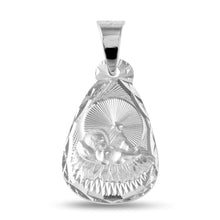 Load image into Gallery viewer, Sterling Silver High Polished Teardrop Shape DC Baptism 18mm x 12mm Medallion