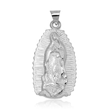 Load image into Gallery viewer, Sterling Silver High Polished Large Our Lady Of Guadalupe Pendant
