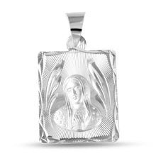 Load image into Gallery viewer, Sterling Silver High Polished DC Guadalupe 20mm x 24mm Medallion