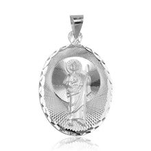 Load image into Gallery viewer, Sterling Silver High Polished DC St. Jude Oval Medallion 26mm x 45mm Pendant