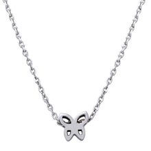 Load image into Gallery viewer, Sterling Silver Rhodium Plated Mini Butterfly Pendant Necklace