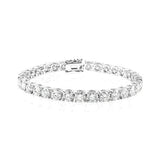 Sterling Silver Rhodium Plated Moissanite Stone 5mm Tennis Bracelet