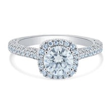 Load image into Gallery viewer, Sterling Silver Rhodium Plated 1 Carat Moissanite Stones with CZ Engagement Ring
