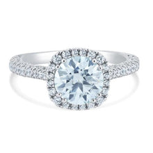 Load image into Gallery viewer, Sterling Silver Rhodium Plated 2 Carat Moissanite Stones with CZ Engagement Ring