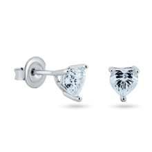 Load image into Gallery viewer, Sterling Silver Rhodium Plated Moissanite Stone Heart Earring