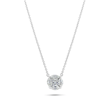 Load image into Gallery viewer, Sterling Silver Rhodium Plated Round Solitaire Moissanite Stone Necklace Length-16+2, Width-3mm