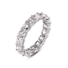 Load image into Gallery viewer, Sterling Silver Rhodium Moissanite Stone Eternity Band Ring Thickness-3.8mm, Dimensions-3.6mm