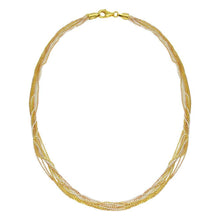 Load image into Gallery viewer, Sterling Silver 3 Toned Diamond Cut Bead Chain Necklace