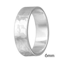 Load image into Gallery viewer, Sterling Silver Hand Hammered 6mm Wedding Band Flat Ring