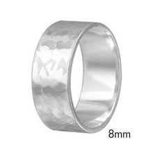 Load image into Gallery viewer, Sterling Silver Hand Hammered 8mm Wedding Band Flat Ring