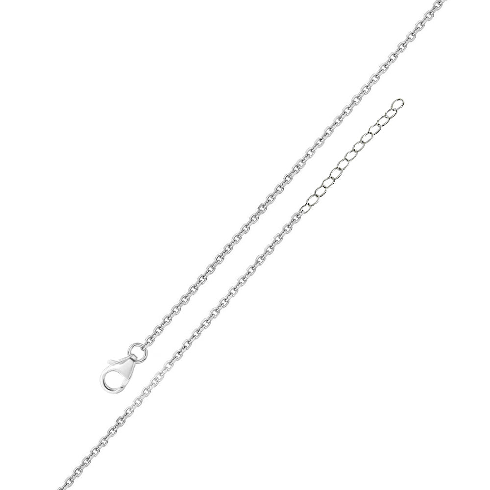 Sterling Silver Rhodium Plated Adjustable Extension Chain