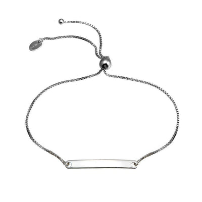 Sterling Silver Rhodium Plated Leaf Lariat Bracelet - silverdepot
