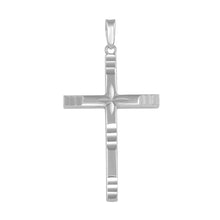 Load image into Gallery viewer, Sterling Silver Rhodium Plated Engraved Cross Pendant