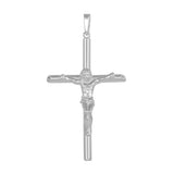 Sterling Silver Rhodium Plated Hollow Crucifix Pendant