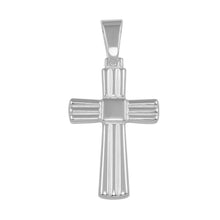 Load image into Gallery viewer, Sterling Silver Rhodium Plated Small Engraved Cross Pendant