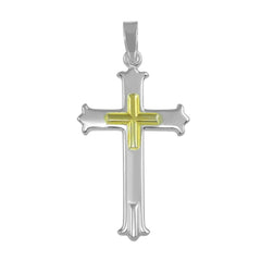 Sterling Silver Two Tone Cross Pendant