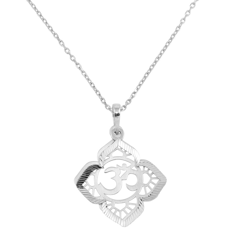 Sterling Silver Rhodium Plated Sahasrara Chakra Necklace