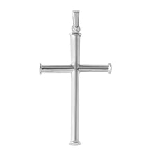 Load image into Gallery viewer, Sterling Silver High Polished Cross Pendant with Border