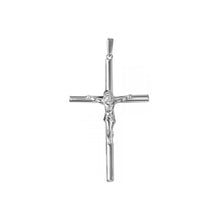 Load image into Gallery viewer, Sterling Silver Cylinder High Polished Cross Pendant