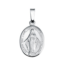 Load image into Gallery viewer, Sterling Silver High Polished Mary Medallion Charm - silverdepot
