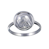 Sterling Silver High Polished Mary Medallion Ring