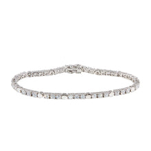 Load image into Gallery viewer, Sterling Silver Rhodium Plated Clear CZ Tennis Bracelet