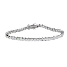 Load image into Gallery viewer, Sterling Silver Rhodium Plated Clear CZ Tennis Bracelet