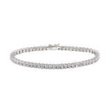 Sterling Silver Rhodium Plated Clear CZ Bubble Tennis Bracelet