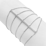 Sterling Silver Rhodium Plated CZ Line Multi Chain Bracelet