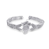 Sterling Silver Rhodium Plated Praying Hand CZ Bracelet