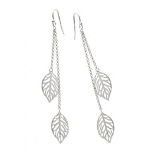 Load image into Gallery viewer, Sterling Silver  Nickel Free Rhodium Plated Multi Strand Leaf Hook Earring